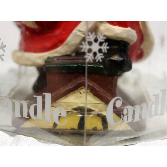 Lady Jane Holiday Molded Santa on a Rooftop Candle Sculpted Wood Carved Look - Picture 8 of 12